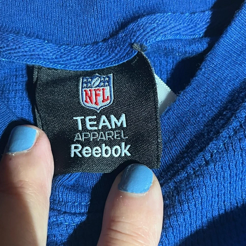 INDIANAPOLIS COLTS THERMAL NFL TEAM REEBOK APPAREL PULL OVER BLUE YOUTH SZ S 7-8